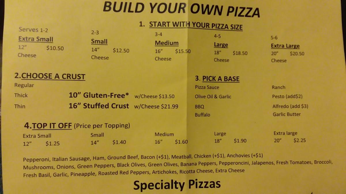 Menu at Panthers Pizza pizzeria, Nappanee
