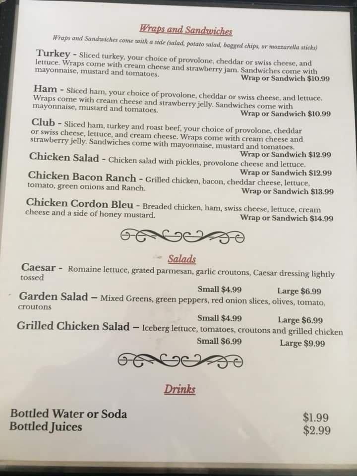 Menu at Riverside Pizza pizzeria, Nenana