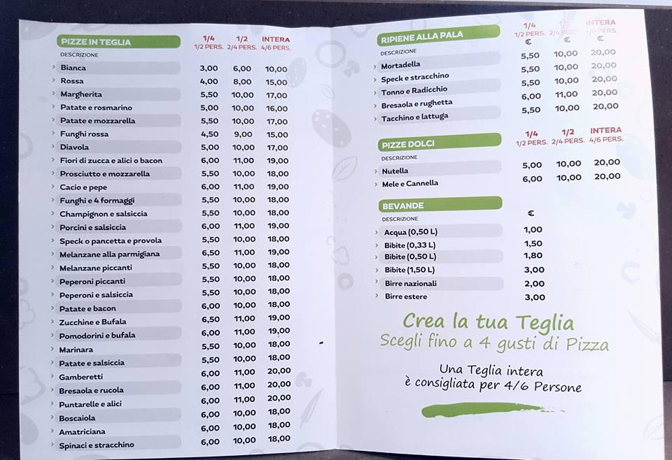 Menu di Alice Pizza Tivoli 