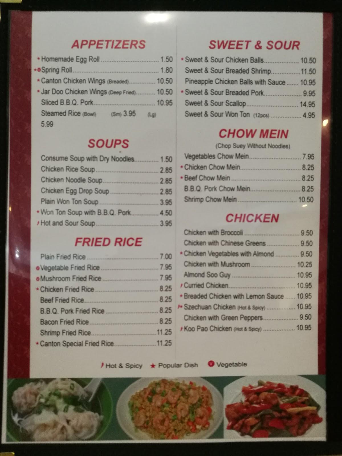 Menu at Canton House Buffet Restaurant, Exeter