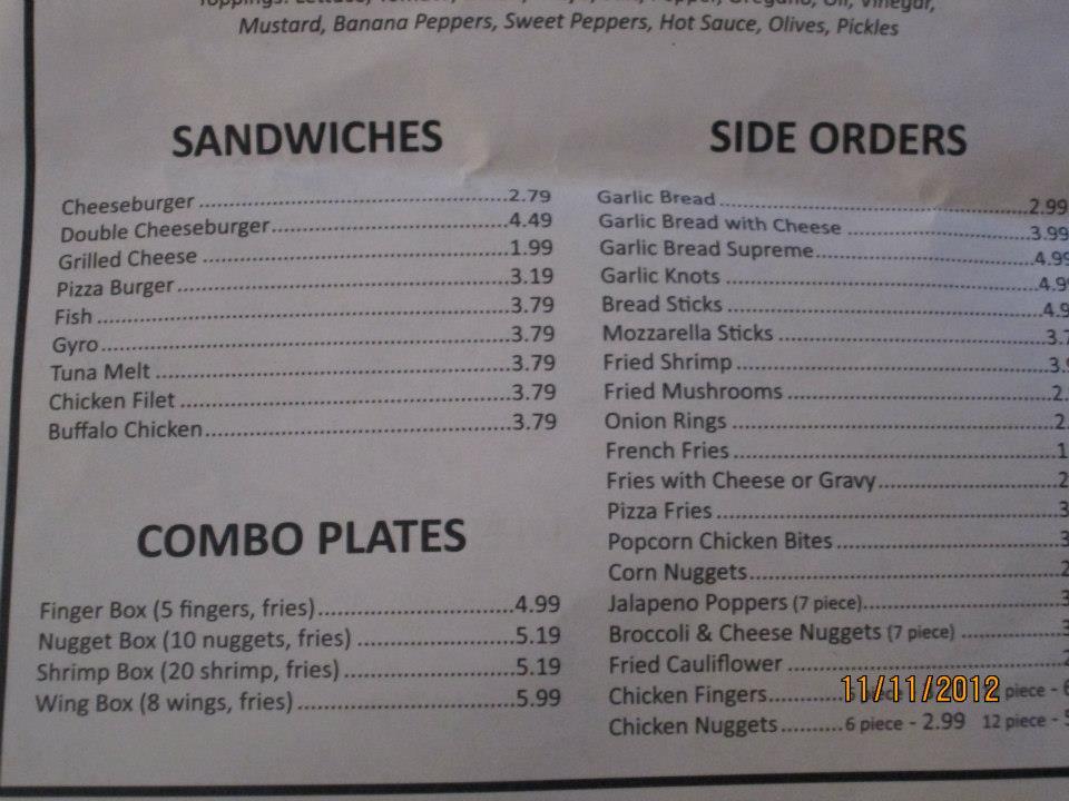 Menu at Pizza City & Subs pizzeria, Landisburg