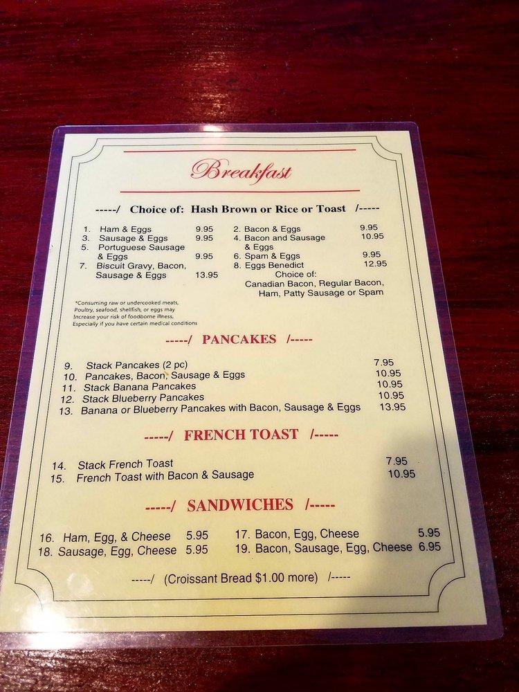 Menu at Vanta Coffee Hub pub & bar, Wailuku