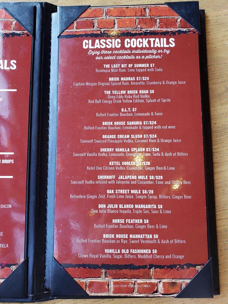 Menu at Brick House KC pub & bar, Kansas City