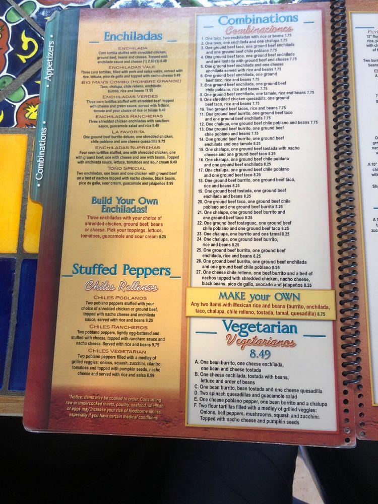 Menu at Monte Alban Restaurant, Hiawassee