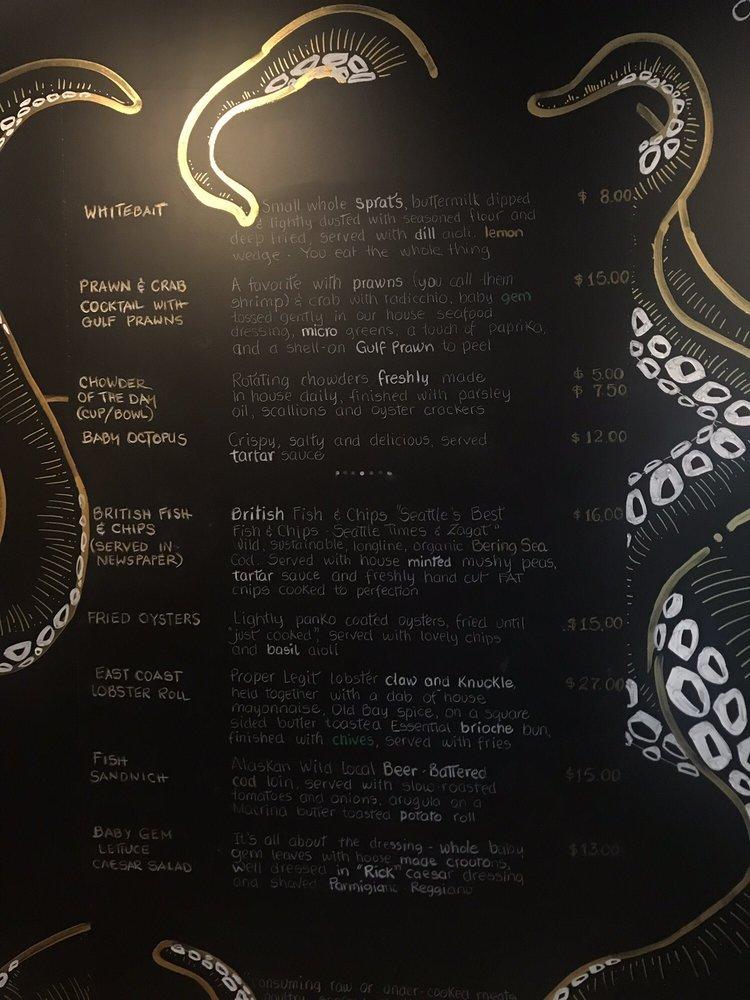 Menu at Proper Fish fast food, Bainbridge Island