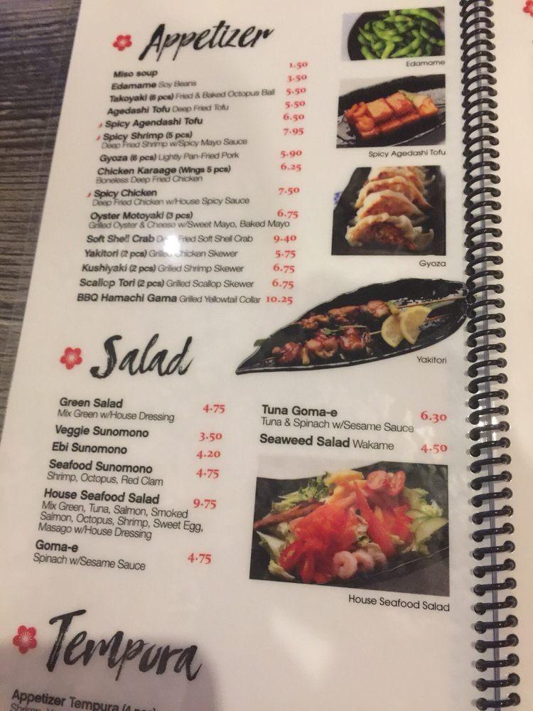 Menu at Sushi Kadan restaurant, Carrollton