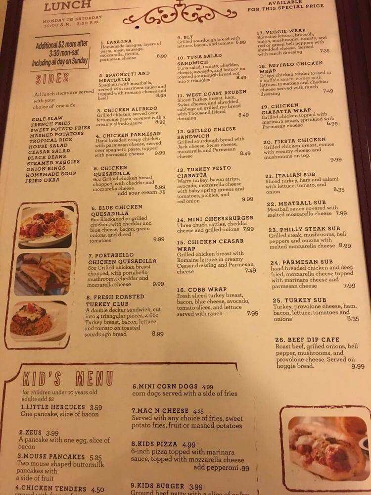 Menu at Bel Piatto restaurant, Kosciusko, Veterans Memorial Dr