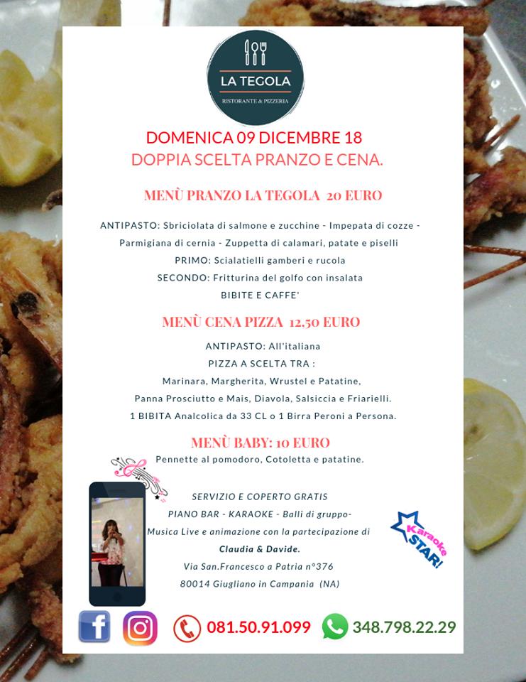 Menu da La Tegola Ristorante Pizzeria, Lago Patria