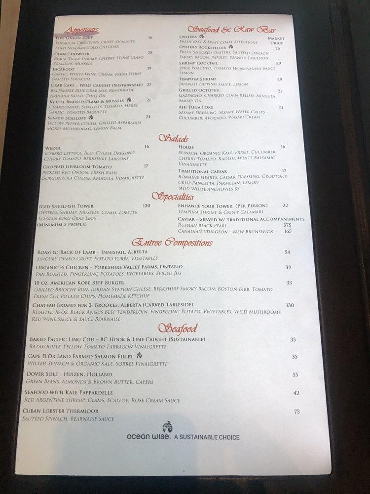 Menu at 21 Club Steak and Seafood, Niagara Falls