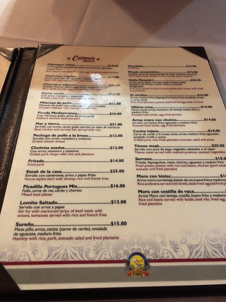 Menu at Otra Casita Restaurant & Bakery, Newark
