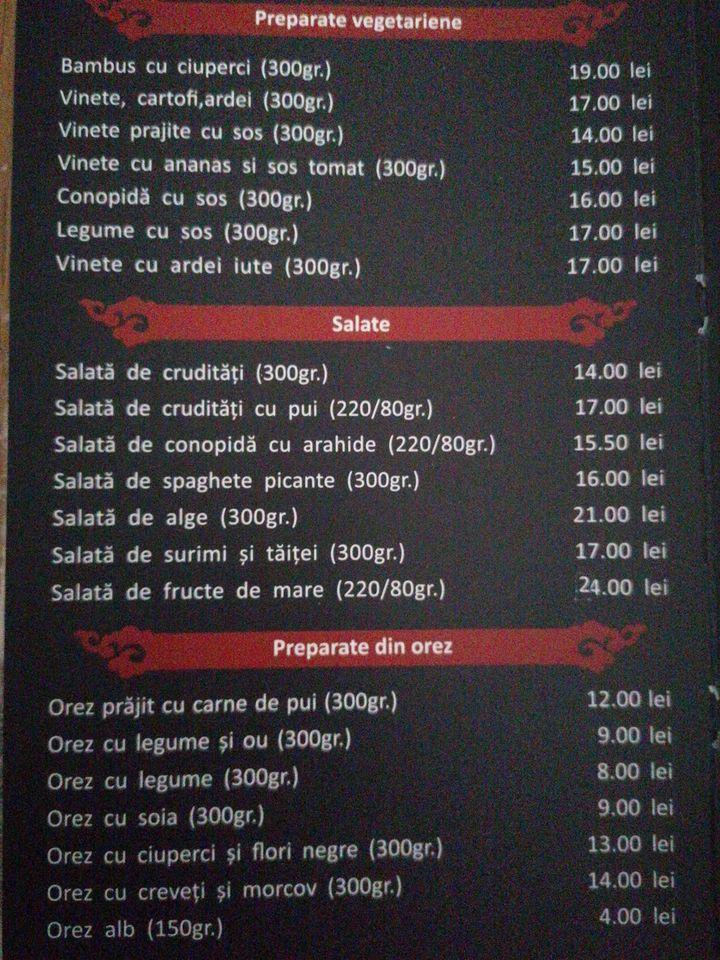 Menu at Restaurant Chinezesc, Alba Iulia, Strada Morii 5