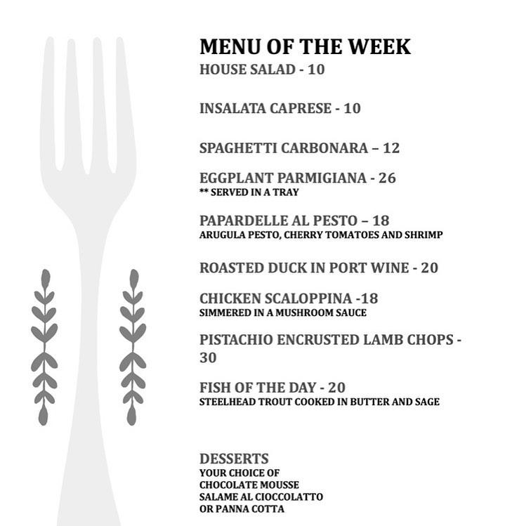 Menu at Bacco Wine Cafe, Melbourne