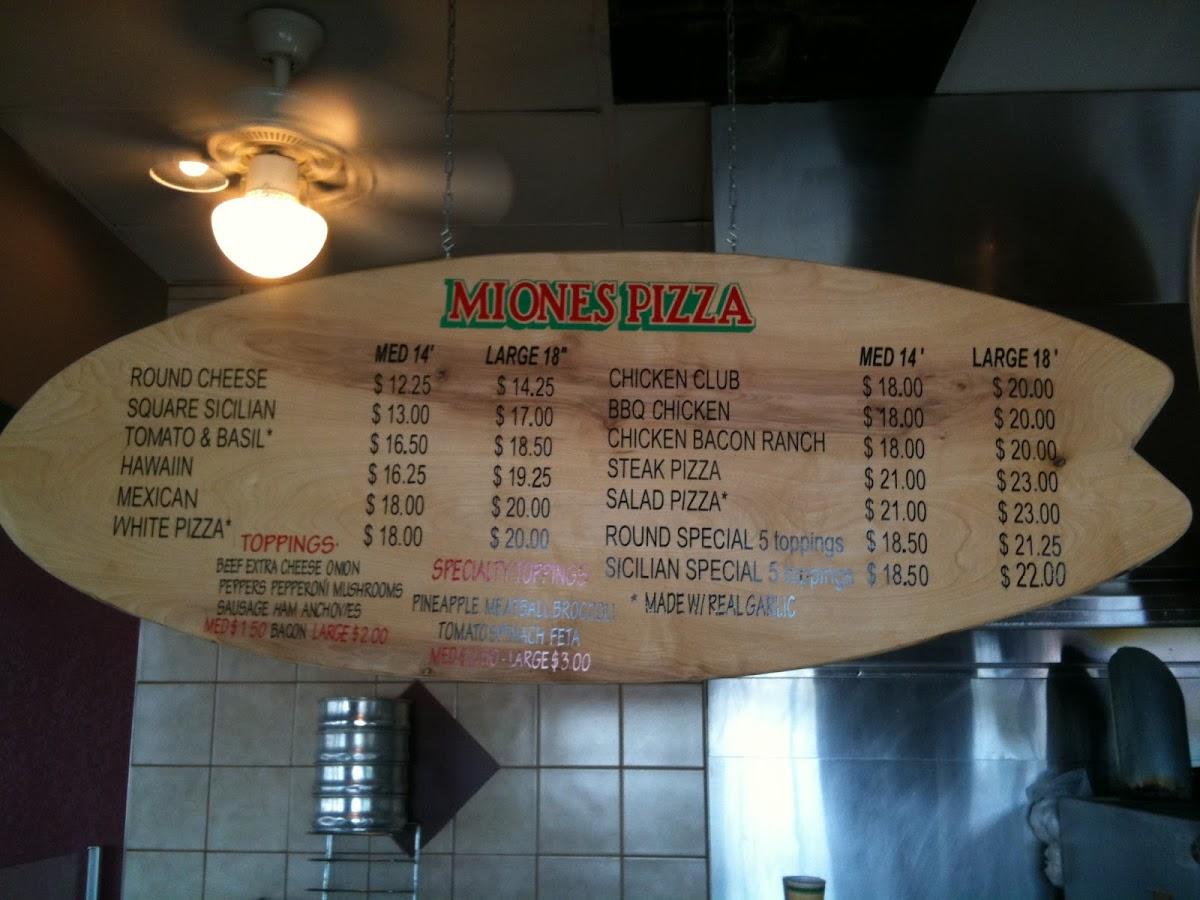 Miones menu deals