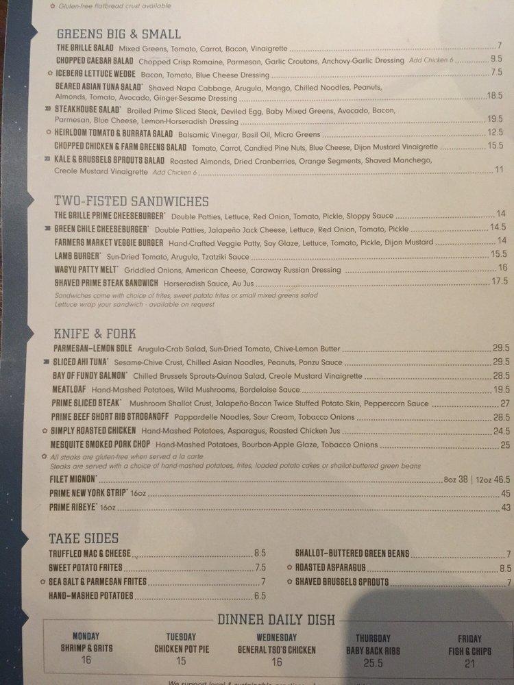 Menu at Del Frisco's Grille pub & bar, The Woodlands, Hughes Landing ...