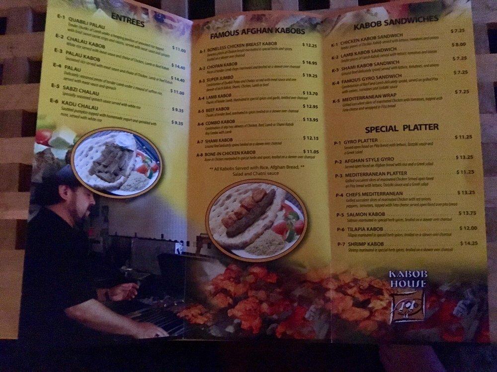Menu at Kabob Garden restaurant, Arlington, 933 N Quincy St