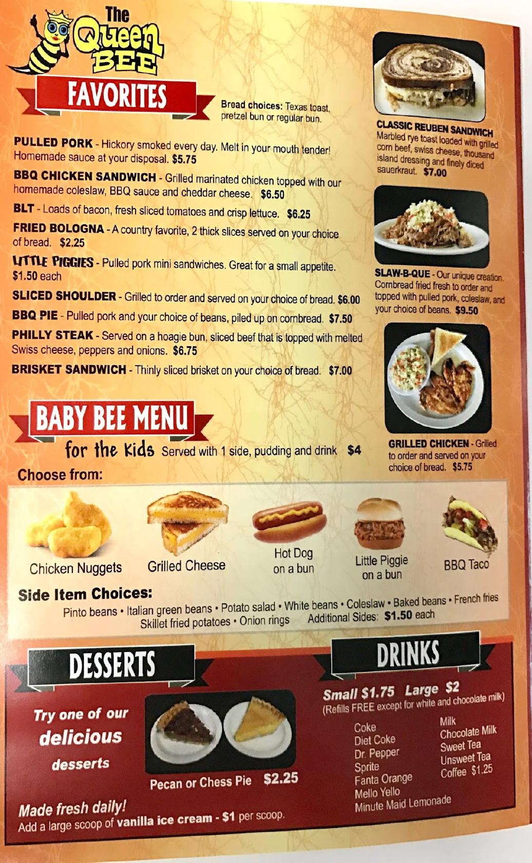 Menu at Bucky Bees BBQ of Cave City, Cave City, 822 Mammoth Cave St