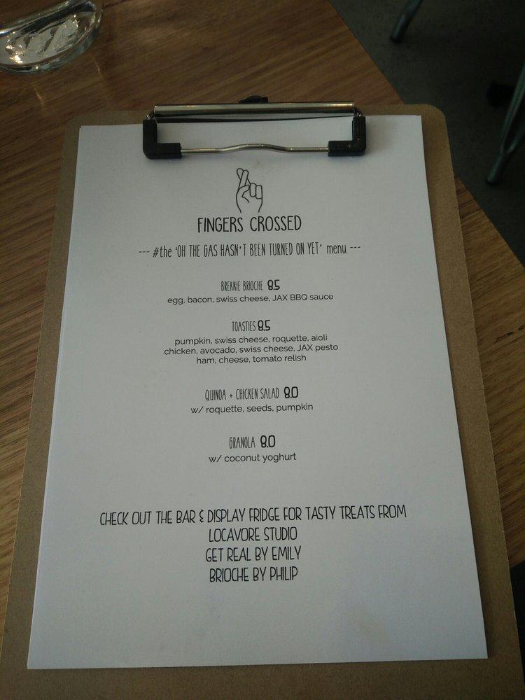 Menu at Fingers Crossed Cafe, Ringwood