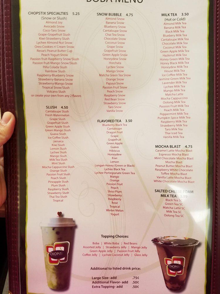 Menu at Chopstix Vietnamese Restaurant, CarmelbytheSea