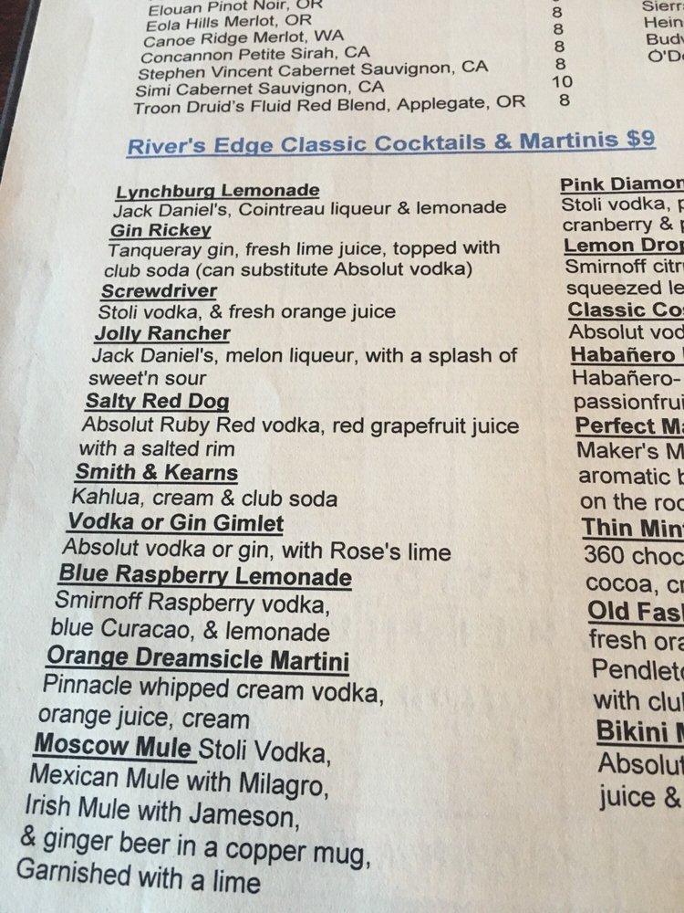 Menu At River S Edge Restaurant Grants Pass   R3d2 Rivers Edge Restaurant Menu 2022 09 1 