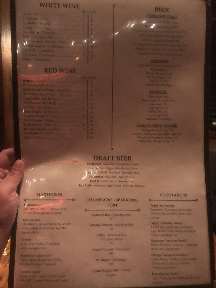 Menu at Skip's pub & bar, Des Moines