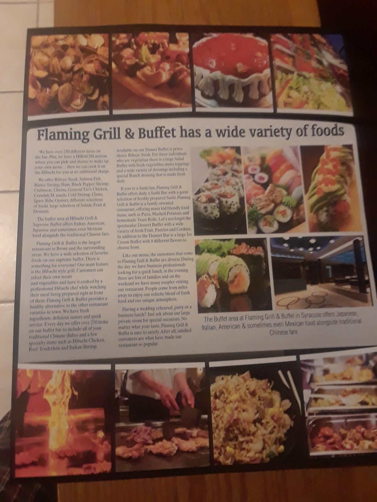 Menu at Flaming Grill Buffet restaurant, Syracuse