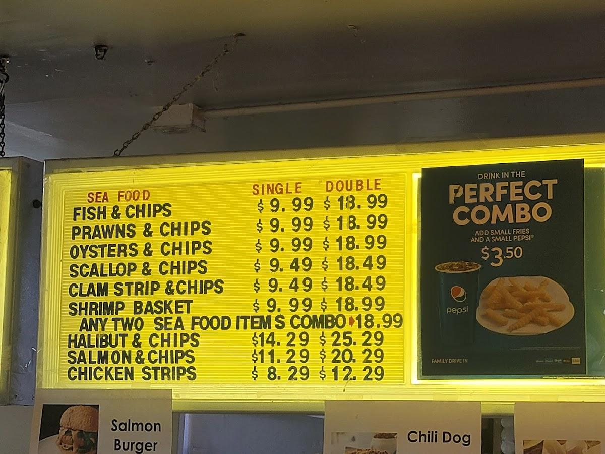 Carta del restaurante Family Drive-In, Kent