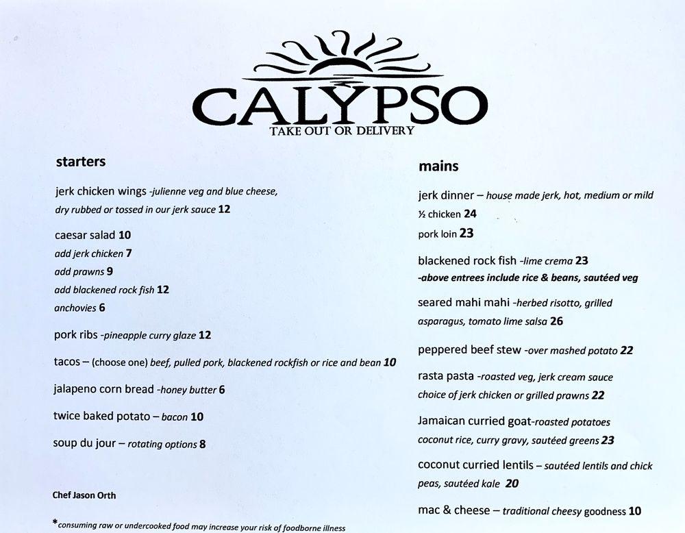 Menu At Calypso Edmonds Restaurant Edmonds