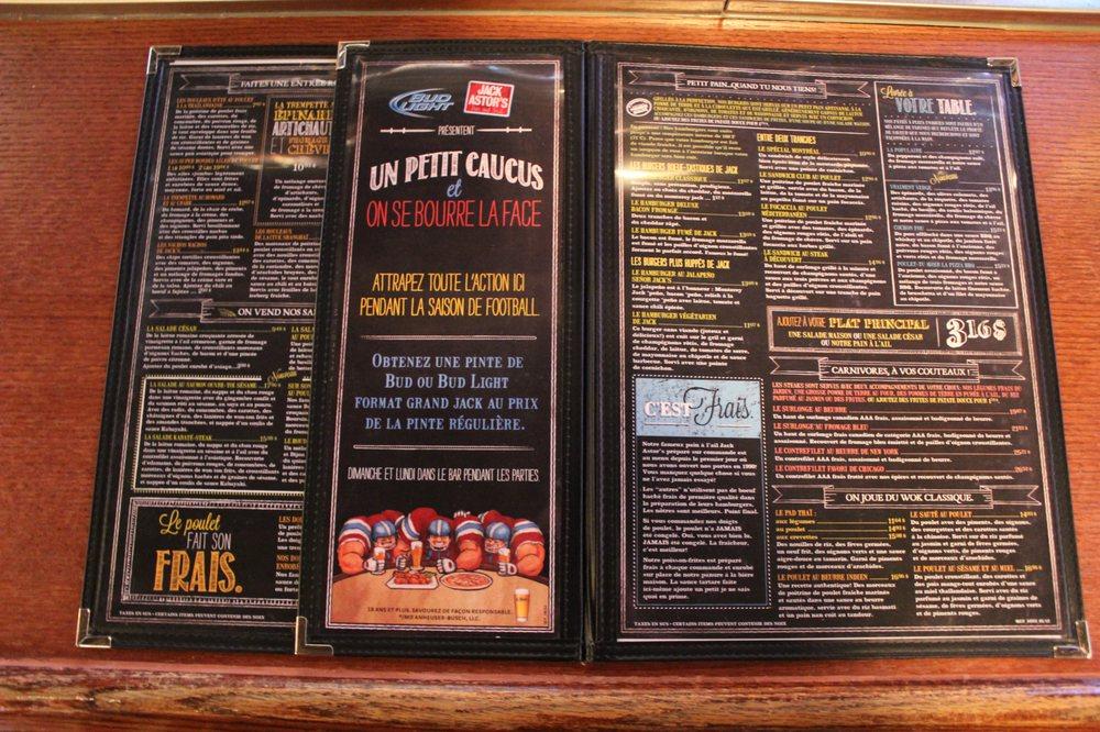 Menu at Jack Astor's Bar & Grill Greenfield Park, Brossard, Taschereau Blvd