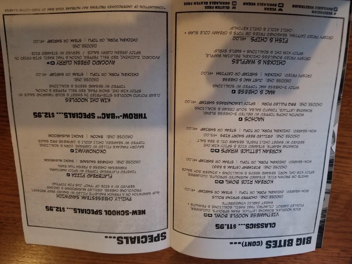 ninja city kitchen and bar menu