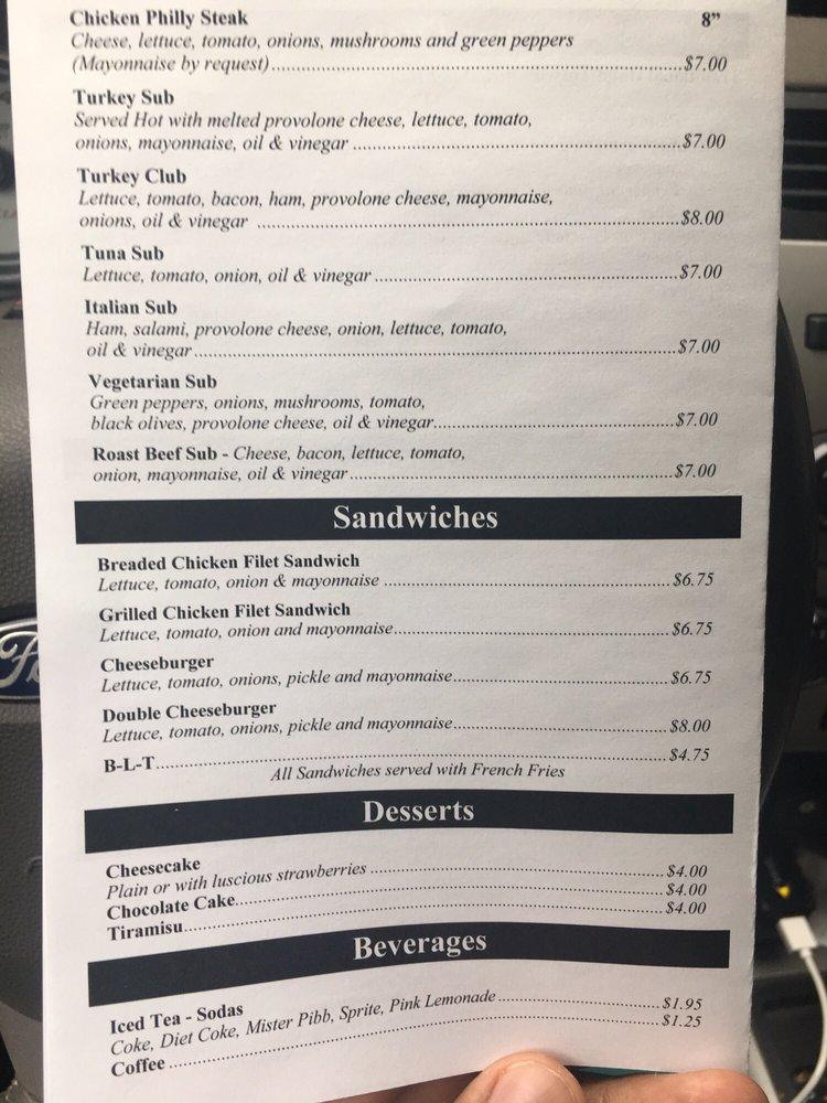 Menu at Frank's Restaurant, Rural Hall