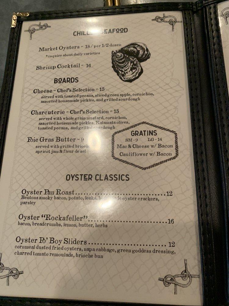 Menu at Little Pearl Oyster Bar, Boise