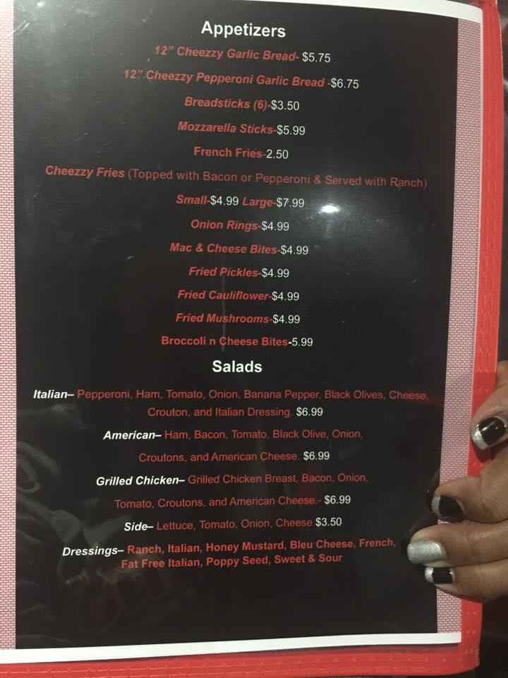 Menu at Dillinger's Entertainment Center and Restaurant, Bucyrus