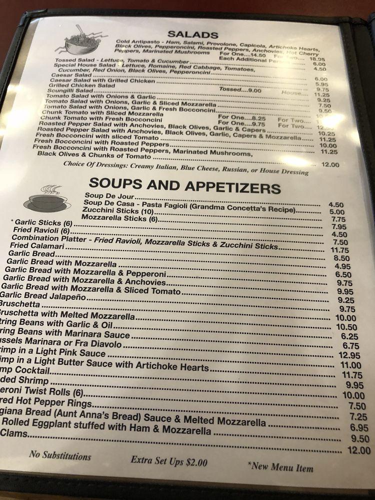 Menu at Johnny's Pizzeria, Mount Vernon
