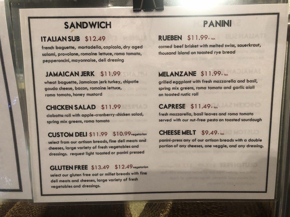 Menu at Jackson Market and Deli restaurant, Culver City