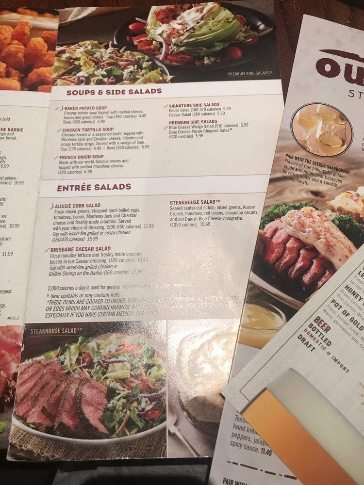 Menu At Outback Steakhouse Colorado Springs Geyser Dr