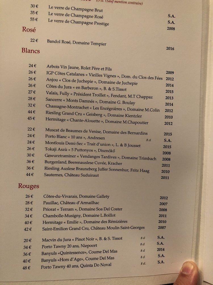 Menu at Epicure restaurant, Paris, 112 Rue du Faubourg SaintHonoré
