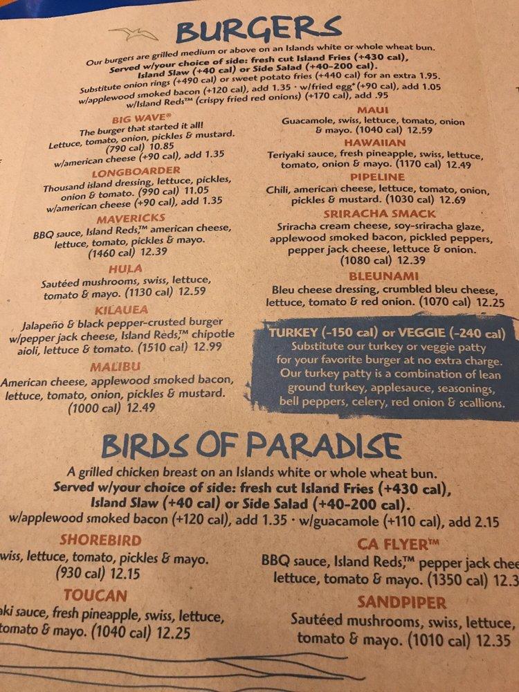 Menu at Islands Restaurant West Covina, West Covina