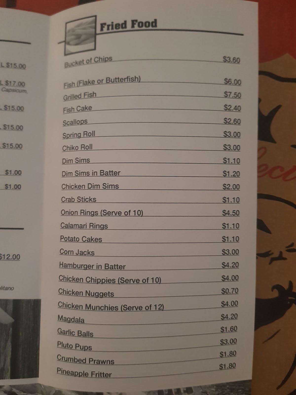 Menu at The Hot Spot restaurant, Stawell