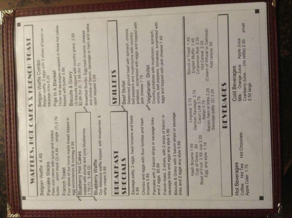 Menu at Four Corners Restaurant, Tracy