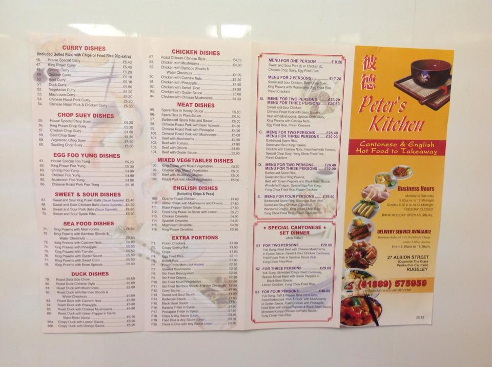 Menu At Peter S Kitchen Fast Food Rugeley   R3da Menu Peters Kitchen 