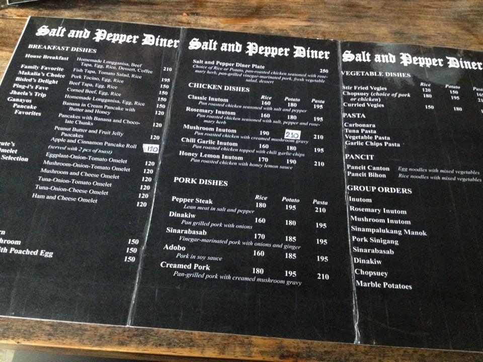 Menu at Salt N Pepper restaurant, Sagada, South Rd