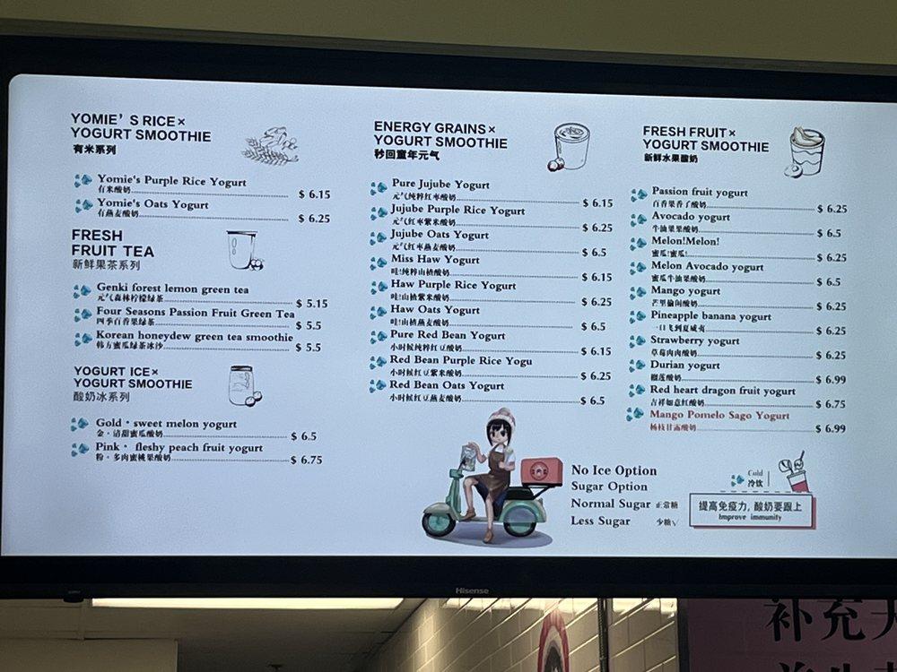 Menu at Yomie's Rice x Yogurt, Plano