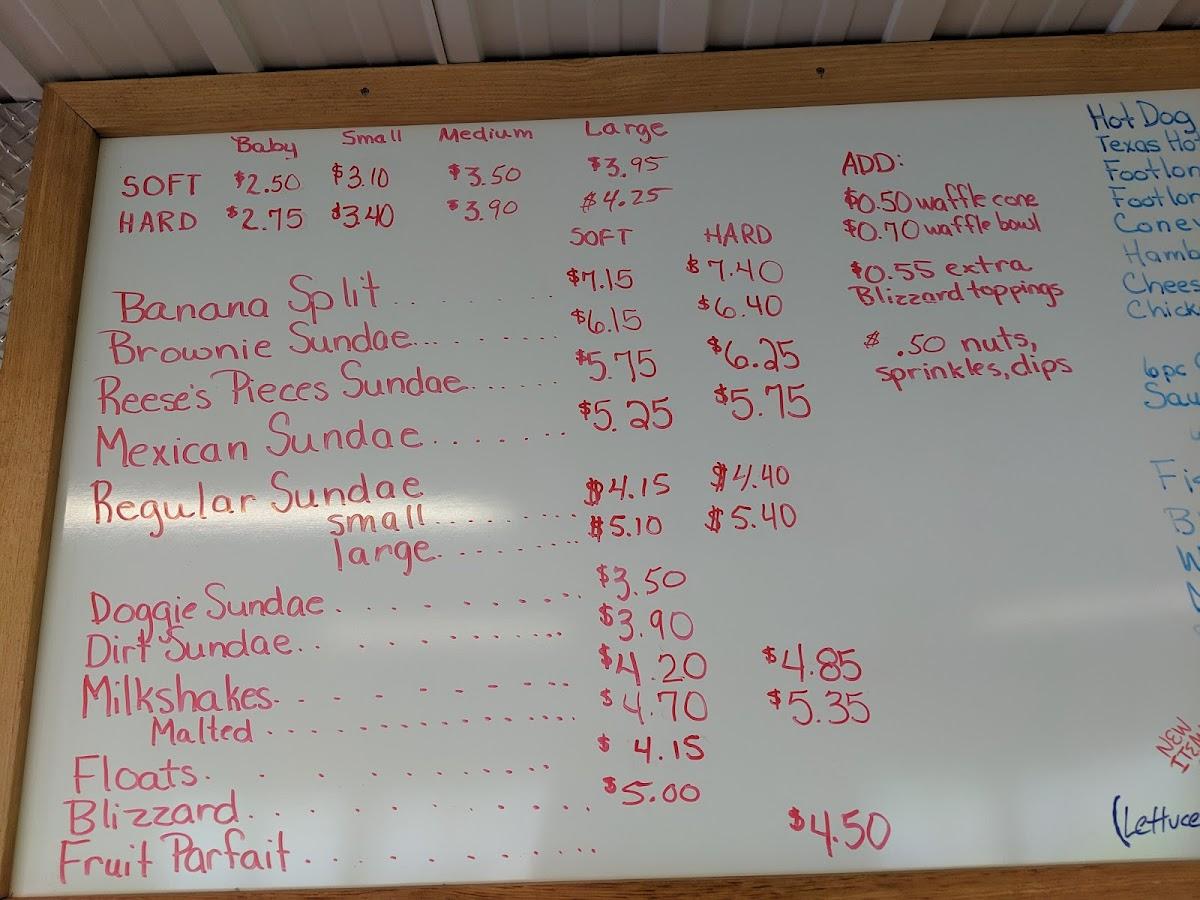 Menu at Classic Cones cafe, Auburn