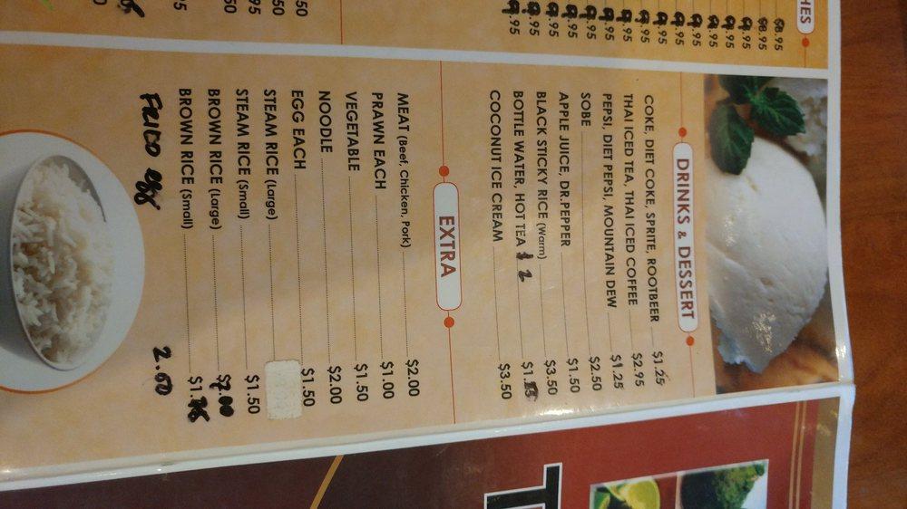 Menu at Thai In Fife restaurant, Fife