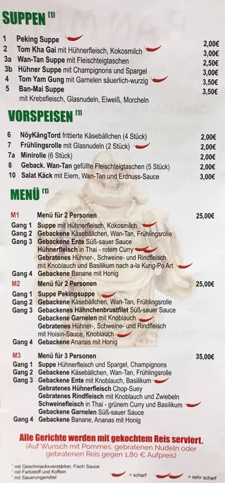Speisekarte von Ban Mai Asia-Imbiss restaurant, Haselünne