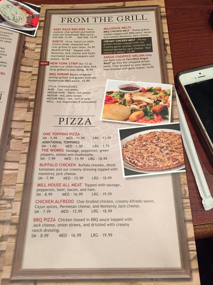 Menu at The Mill House Restaurant, Jasper