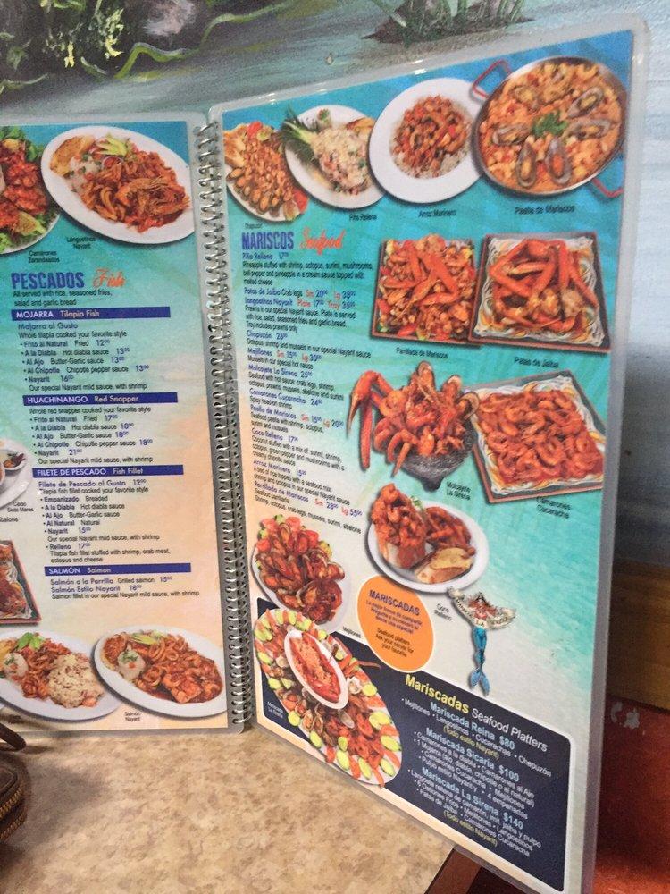 Menu at Mariscos La Sirena restaurant, Crestwood, Rivercrest Dr