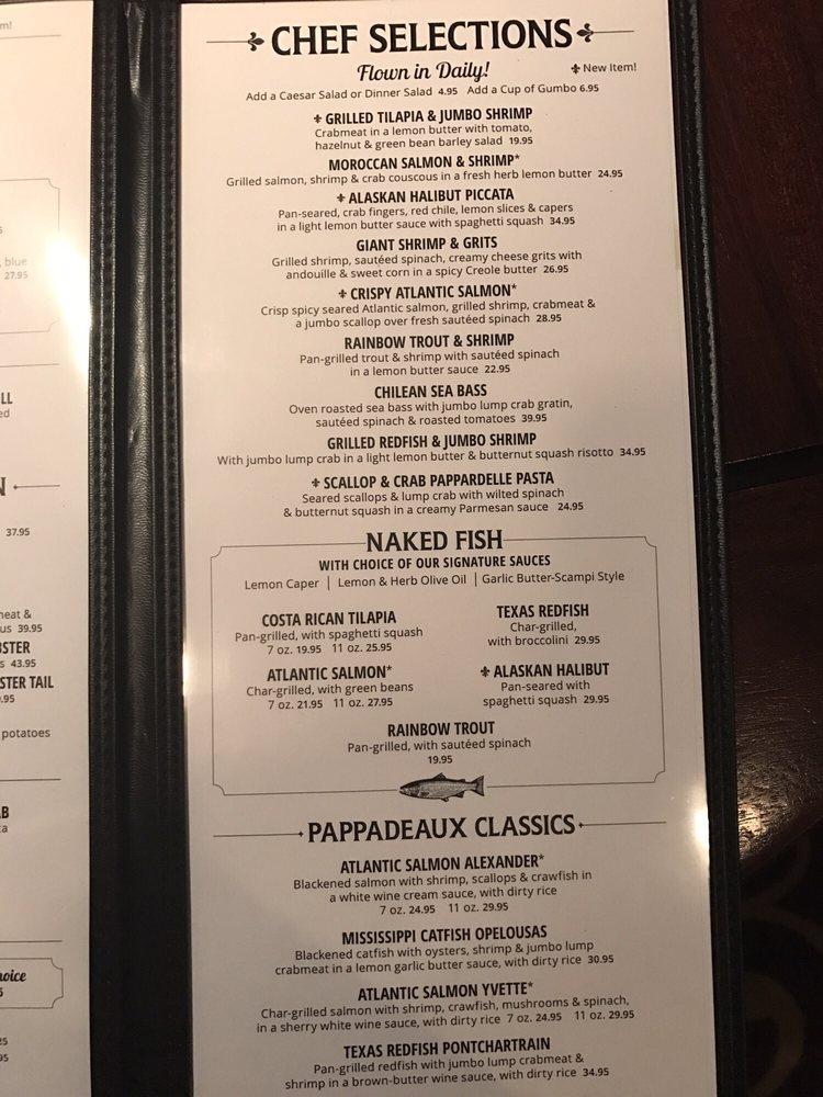 Menu At Pappadeaux Seafood Kitchen Restaurant Norcross Jimmy Carter Blvd