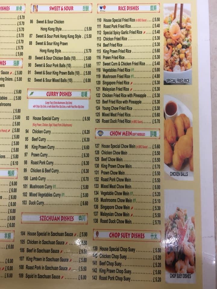 Menu at The Golden Bowl fast food, Pembroke Dock