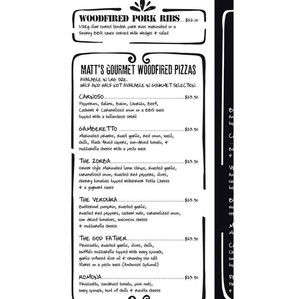 Menu at Emerald Beach Pizza & Pasta restaurant, Emerald Beach